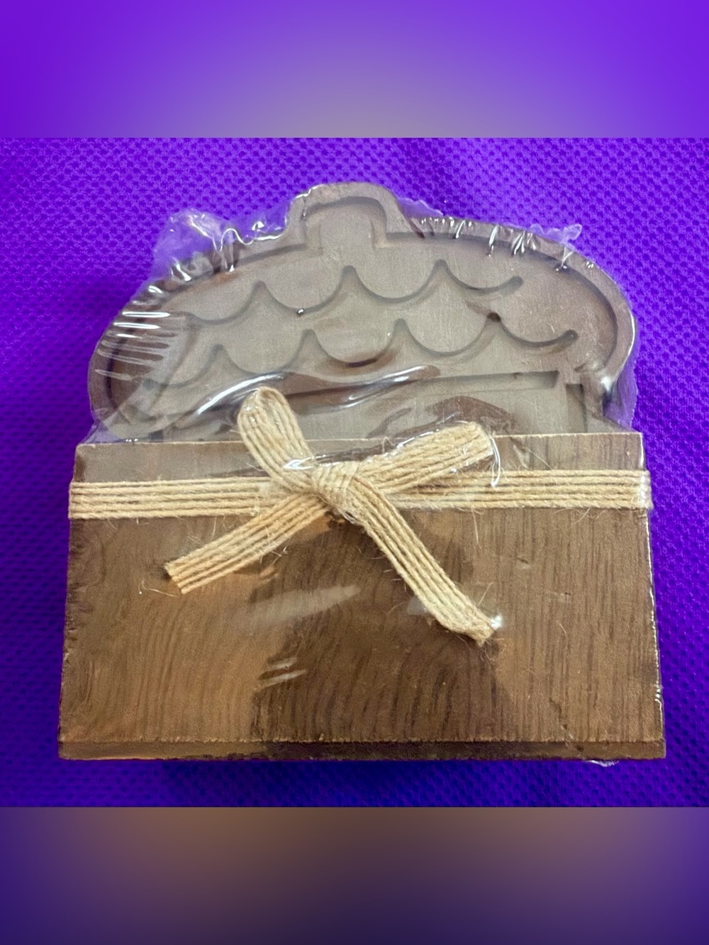 🍁 4 Piece Handcrafted Dark Brown Fall Acorn Coasters